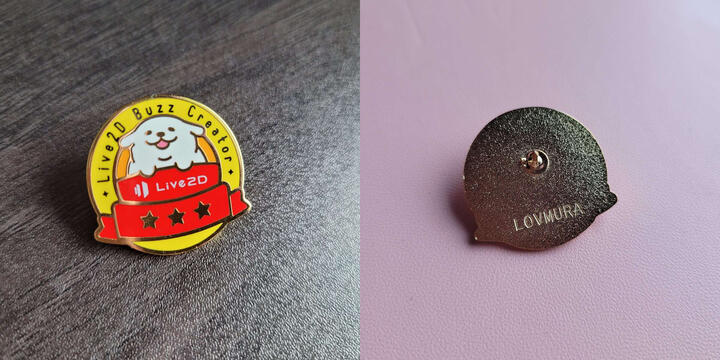 Live2D Buzz Creator pin! Awarded in February 2022